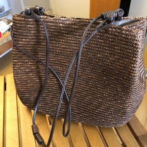Chinese No Name Caramel Elegant Straw Clutch or Shoulder Bag